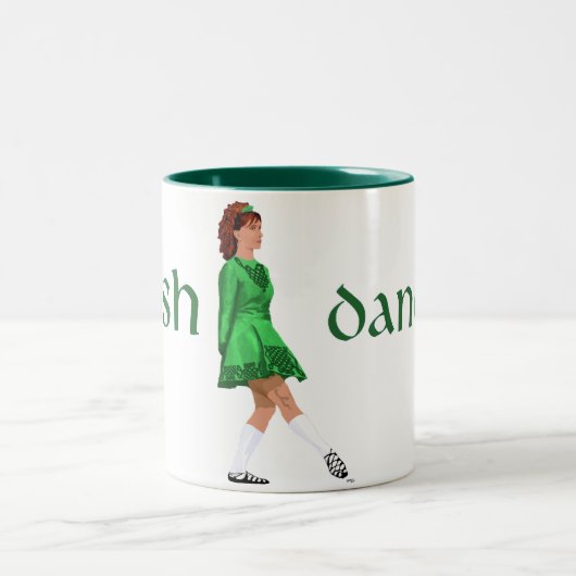 Irish Step Dancer - Soft Shoe - Green Tweekleurige Koffiemok (Center)