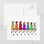 Irish Step Dancers - Rainbow Line of Dancers Briefkaart (Voorkant / Achterkant)