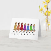Irish Step Dancers - Rainbow Line of Dancers Kaart (Gele Bloem)