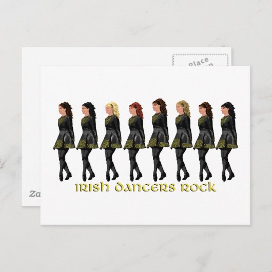Irish Step Dancers Rock Briefkaart (Voorkant / Achterkant)