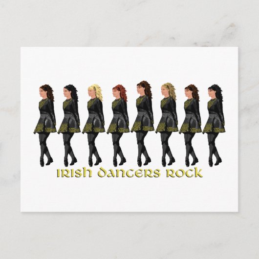 Irish Step Dancers Rock Briefkaart (Voorkant)
