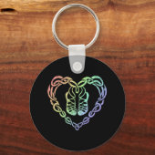 Irish Step Dancing Celtic Knot Heart Sleutelhanger (Voorkant)