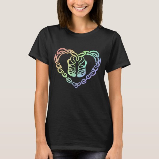 Irish Step Dancing Celtic Knot Heart T-shirt (Voorkant)
