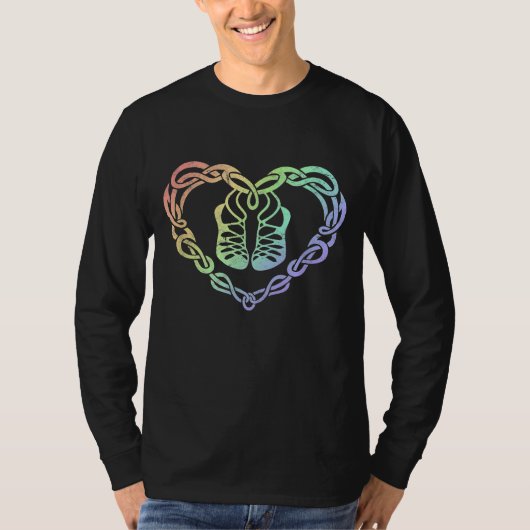 Irish Step Dancing Celtic Knot Heart T-shirt (Voorkant)
