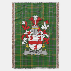 Irish Stinton Coat of Arms Family Crest Ireland Deken
