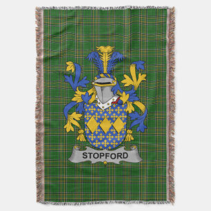 Irish Stopford Coat of Arms Family Crest Ireland Deken