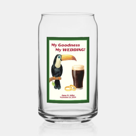 Irish Stout Bridal Shower Beer Glass Favor/Gift Blikvorm Glas (Voorkant)
