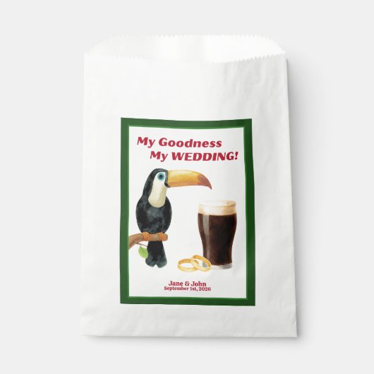 Irish Stout Bridal Shower/Wedding Favor Bags Bedankzakje (Voorkant)