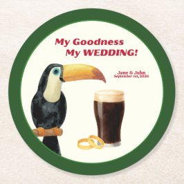 Irish Stout Wedding Favor Paper Coaster Ronde Kartonnen Onderzetter