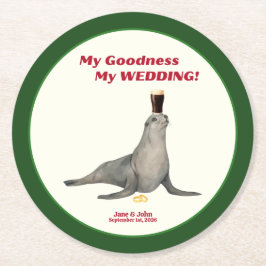 Irish Stout Wedding Favor Paper Coaster Ronde Kartonnen Onderzetter