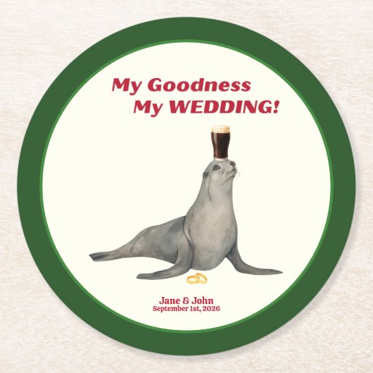 Irish Stout Wedding Favor Paper Coaster Ronde Kartonnen Onderzetter (Voorkant)