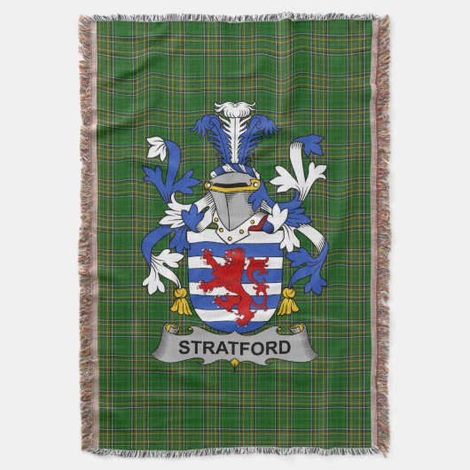 Irish Stratford Coat of Arms Family Crest Ireland Deken (Voorkant Verticaal)