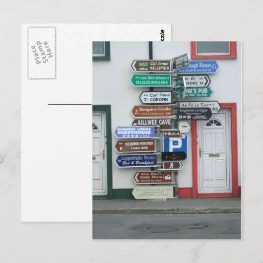 Irish Street Signs Briefkaart (Voorkant / Achterkant)