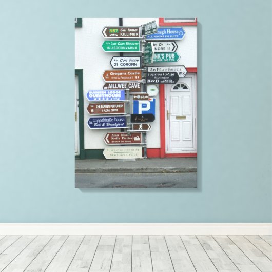 Irish Street Signs Canvas Afdruk (Insitu (Houten vloer))