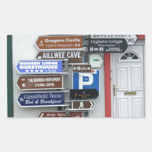 Irish Street Signs Rechthoekige Sticker (Voorkant)