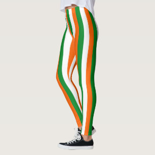 Irish Style Color Stripes Decor on Leggings