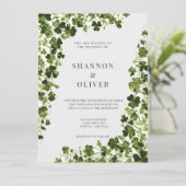 Irish Stylized Shamrock Leafy Foliage  Kaart (Staand voorkant)