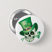 Irish Sugar Skull T-Shirt Ronde Button 5,7 Cm (Voorkant /achterkant)