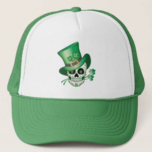 Irish Sugar Skull Trucker Pet (Voorkant)