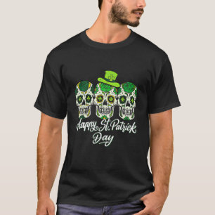 Irish Sugar Skulls Paddys St Patricks Day Calavera T-shirt