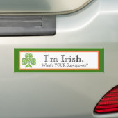Irish Superpower Funny Bumpersticker (Op auto)