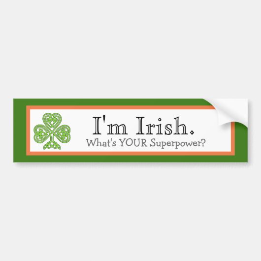 Irish Superpower Funny Bumpersticker (Voorkant)