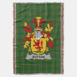Irish Sutton Coat of Arms Family Crest Ireland Deken