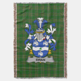 Irish Swan Coat of Arms Family Crest Ireland Deken
