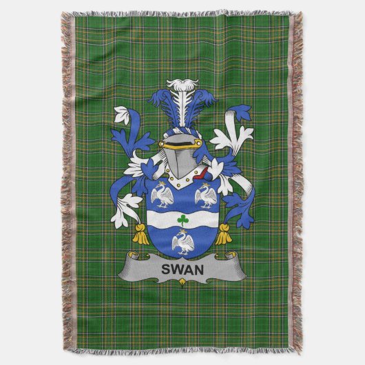 Irish Swan Coat of Arms Family Crest Ireland Deken (Voorkant Verticaal)