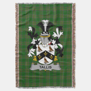 Irish Tallis Coat of Arms Family Crest Ireland Deken