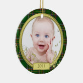 Irish Tartan Baby's eerste kerstfoto Ornament (Rechts)