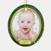 Irish Tartan Baby's eerste kerstfoto Ornament (Links)