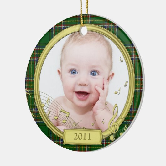 Irish Tartan Baby's eerste kerstfoto Ornament (Links)