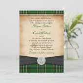 Irish Tartan Celtic Claddagh Lucky in Love Wedding Kaart (Staand voorkant)