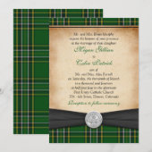 Irish Tartan Celtic Claddagh Lucky in Love Wedding Kaart (Voorkant / Achterkant)