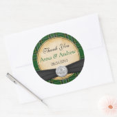 Irish Tartan Celtic Claddagh Lucky in Love Wedding Ronde Sticker (Envelop)