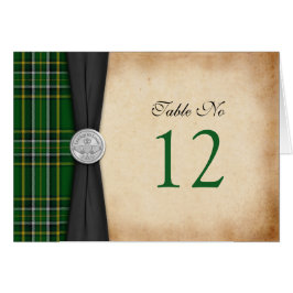 Irish Tartan Celtic Claddagh Wedding Table Kaart