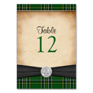 Irish Tartan Claddagh Keltische Trouwtafel Kaart