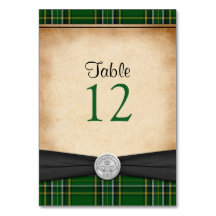 Irish Tartan Claddagh Keltische Trouwtafel Kaart