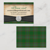 Irish Tartan Claddagh Wedding Website Plaats Kaart (Voorkant / Achterkant)