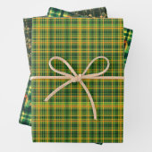 Irish Tartan Green St. Patrick Plaid set 5 Inpakpapier Vel (In situ)