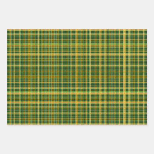 Irish Tartan Green St. Patrick Plaid set 5 Inpakpapier Vel (Voorkant)