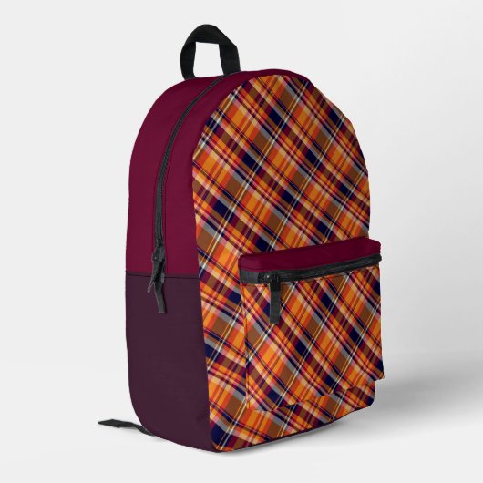 'Irish Tartan' Pattern Backpack  Bedrukte Rugzak (Achterkant Hoek Links)