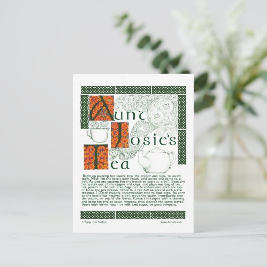 Irish Tea Recept op Keltische Knotwork Briefkaarte Briefkaart (Staand voorkant)