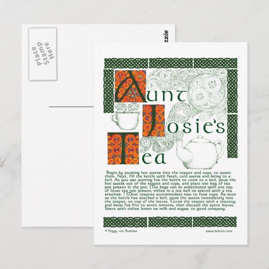 Irish Tea Recept op Keltische Knotwork Briefkaarte Briefkaart (Voorkant / Achterkant)
