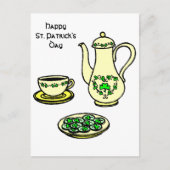 Irish Tea Set Happy St. Patrick's Day Briefkaart (Voorkant)