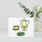 Irish Tea Set St. Patrick's Day Briefkaart (Staand voorkant)