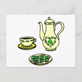 Irish Tea Set St. Patrick's Day Briefkaart