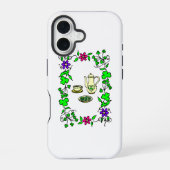 Irish Tea Set Theme St. Patrick's Day iPhone 16 Hoesje (Achterkant)