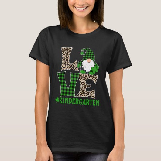 Irish Teacher St Patricks Day Love Kindergarten Te T-shirt (Voorkant)